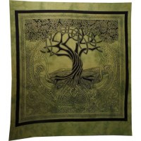 Tenture maxi arbre de vie celtique vert