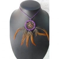 Collier attrape rêves violet inaru