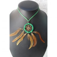 Collier attrape rêves vert inaru