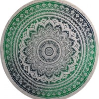 Nappe ronde fleur de lotus verte