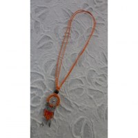 Collier attrape rêves iskwaaw orange