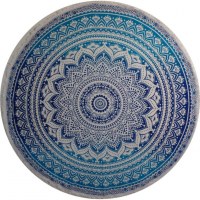 Nappe ronde fleur de lotus galon fleuri