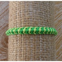 Bracelet flashy vert/jaune macramé 4