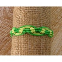 Bracelet flashy vert/jaune macramé 7