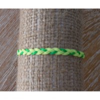 Bracelet flashy vert/jaune tressé 8