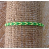 Bracelet flashy vert/jaune tressé 5