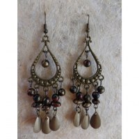 Boucles d'oreilles hyd marron