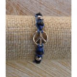 Bracelet macramé bleu peace and love 