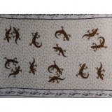Paréo/tenture blanc/kaki les lézards