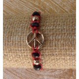 Bracelet macramé rouge peace and love 