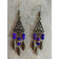 Pendants d'oreilles khimuk violets