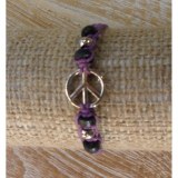 Bracelet macramé mauve peace and love 