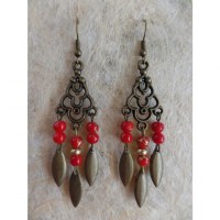 Pendants d'oreilles khimuk rouges