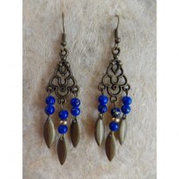 Pendants d'oreilles khimuk bleus