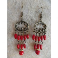 Boucles d'oreilles rup khi rouges