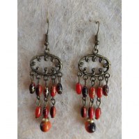 Boucles d'oreilles rup khi orange foncé