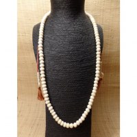 Mala 88 cm perles en os blanc 