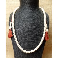 Mala 68 cm perles en os blanc 