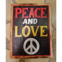 Panneaux en bois fond noir peace and love