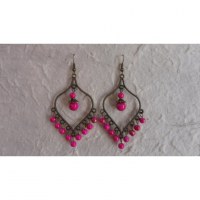 Boucles d'oreilles Yindee roses