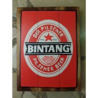 Panneaux en bois publicitaire Bintang