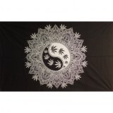 Tenture yin yang mandala leaf