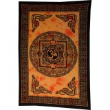 Tenture mandala Aum orange