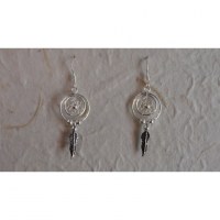 Boucles d'oreilles attrapes rêves 13 double cercles