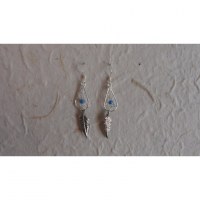 Boucles d'oreilles attrapes rêves goutte perle bleue