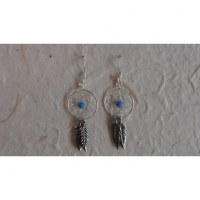 Boucles d'oreilles attrapes rêves 14 perle bleue