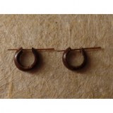 Boucles d'oreilles 1/2 lune raie beige