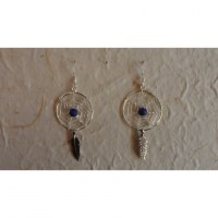 Boucles d'oreilles attrapes rêves 19 perle marine