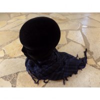 Foulard Riyad carreaux bleu marine/noir