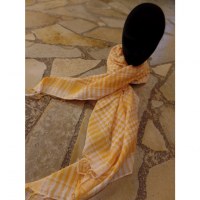 Foulard Riyad carreaux blanc/jaune