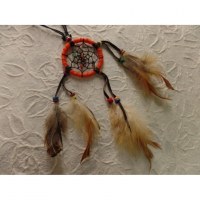 Collier dreamcatcher orange Kaws