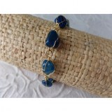 Bracelet en perles agate bleue