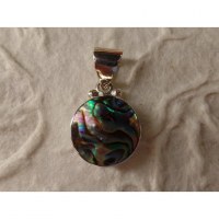 Mini pendentif rond abalone