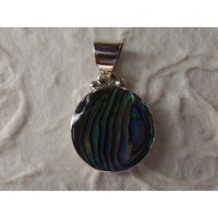 Petit pendentif rond abalone