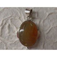 Petit cabochon jaune agate du Botswana