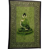 Tenture Bouddha zen vert