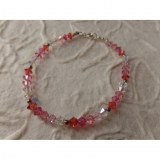 Bracelet perles cristal camaieu rose