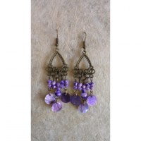 Pendants d'oreilles mauves Anchali