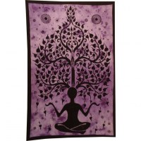 Tenture yogi arbre de vie mauve