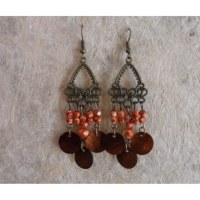 Pendants d'oreilles marron clair Anchali