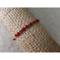 Bracelet perles rouges