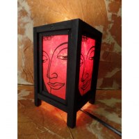 Lampe rouge Bouddha 