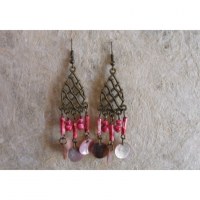 Pendants d'oreilles Hansa rose