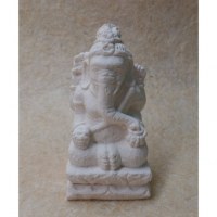 Statuette en pierre reconstituée Ganesh blanc