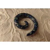 Elargisseur d'oreille spirale bleue