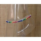 Chevillère blanche perles rainbow